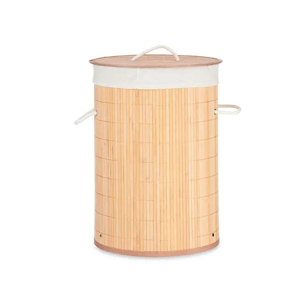 Laundry basket Natural Metal Bamboo MDF Wood 48 L 37 x 50 x 37 cm (4 Units)