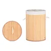 Laundry basket Natural Metal Bamboo MDF Wood 48 L 37 x 50 x 37 cm (4 Units)