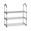 Shoe Rack 3 Shelves Silver 58 x 26 x 58 cm Black Metal (6 Units)