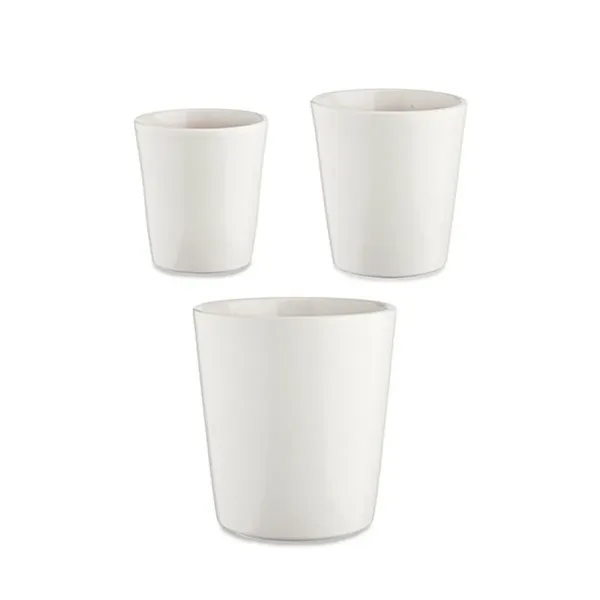 Set of pots Ø 14 cm Ø 22 cm Ø 17 cm Cónica 3 Pieces White