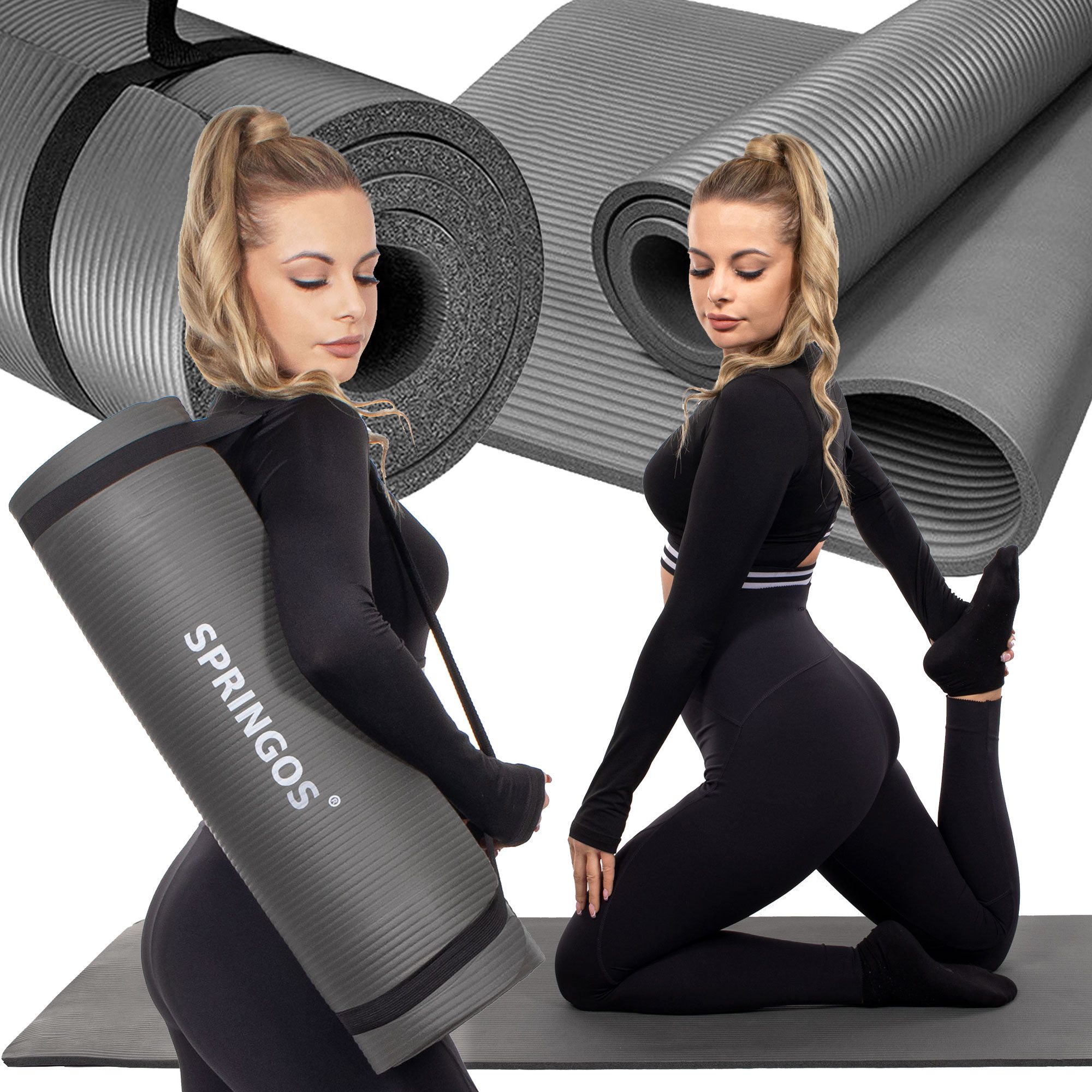 Joogamatt Springos YG0001 180 cm hall | Osta veebist — Megaluks