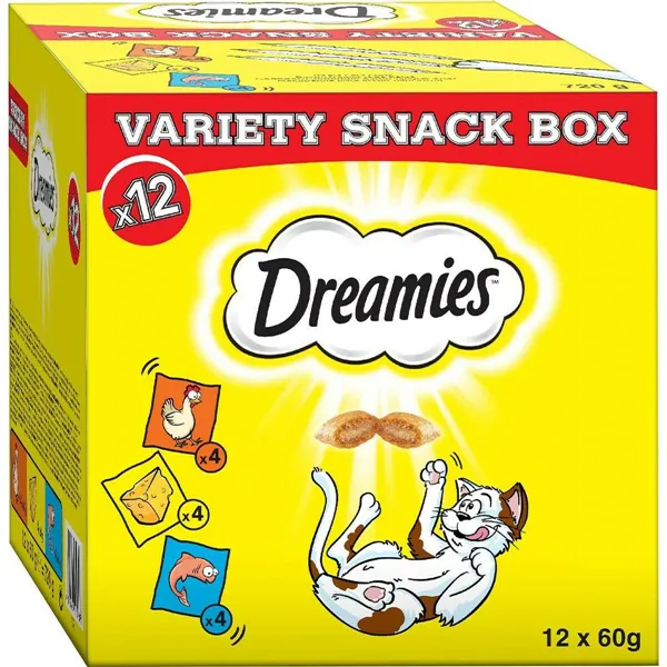 Snack for Cats Dreamies Variety 12 x 60 g Chicken Salmon Cheese