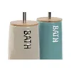 Toilet Brush Home ESPRIT Beige Turquoise Bamboo Stainless steel Dolomite 12,2 x 12,2 x 35,2 cm (2 Units)