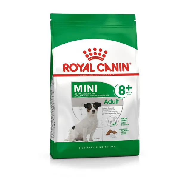 Fodder Royal Canin Mini Adult 8+ Senior Rice Vegetable Birds 8 kg