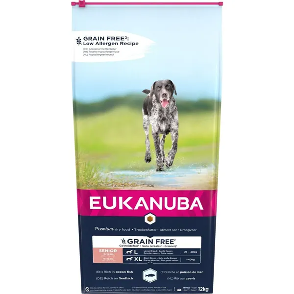 Fodder Eukanuba Grain Free Senior large/giant breed Senior Fish 20-40 Kg 12 kg