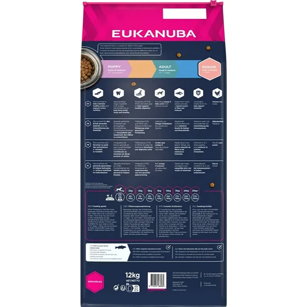 Fodder Eukanuba  Grain Free Senior small/medium breed Senior Fish 12 kg