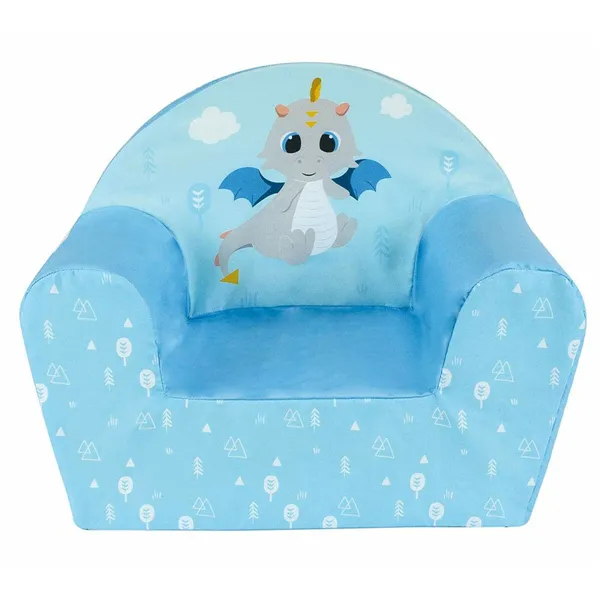 Armchair Fun House LEON LE DRAGON Blue Foam 42 x 52 x 33 cm