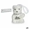 Christmas Decorations Set Bear Silver White 5,5 x 7 x 5,5 cm (12 Units)