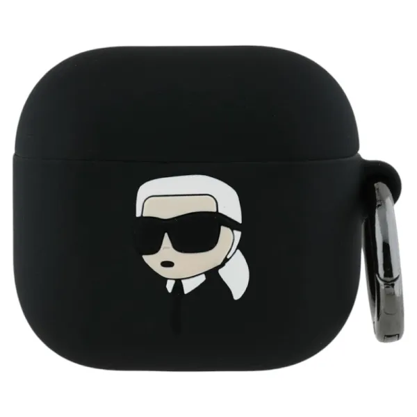 Karl Lagerfeld Silicone Karl Head 3D - AirPods 4 Case (black)