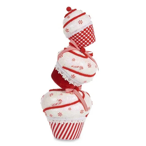 Decorative Figure Tower Cake White Red polystyrene 20 x 50 x 20 cm (2 Units)