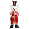 Decorative Figure Bear Trumpet White Black Red polystyrene 15 x 46 x 25 cm (2 Units)