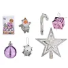 Christmas Decorations Set Purple Silver PVC (12 Units)