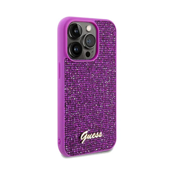 Guess Disco Metal Script - iPhone 14 Pro Case (fuchsia)