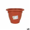 Plant pot Dem Squares Circular Brown 25 x 25 x 19 cm (6 Units)