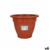 Plant pot Dem Squares Circular Brown 30 x 30 x 23,5 cm (6 Units)