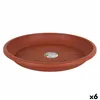 Flower Pot Dish Dem Squares Brown 45 cm (6 Units)