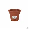 Flower Pot with Dish Dem Greentime Brown 20 x 20 x 16 cm (12 Units)