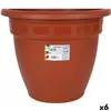 Plant pot Dem Squares Circular Brown 35 x 35 x 28,5 cm (6 Units)