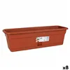 Planter with Dish Dem Squares Rectangular Brown 60 x 20 cm (8 Units)