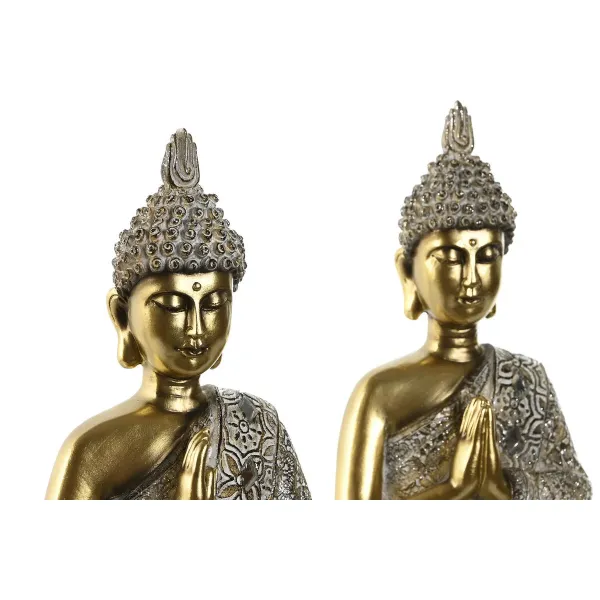 Decorative Figure Home ESPRIT Beige Golden Buddha Oriental 21 x 11,5 x 28 cm (2 Units)