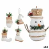 Christmas Decorations Set White (24 Units)