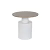 Side table Home ESPRIT White Natural Metal MDF Wood 55 x 55 x 52,5 cm