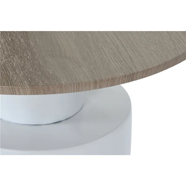 Side table Home ESPRIT White Natural Metal MDF Wood 55 x 55 x 52,5 cm