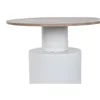 Side table Home ESPRIT White Natural Metal MDF Wood 55 x 55 x 52,5 cm