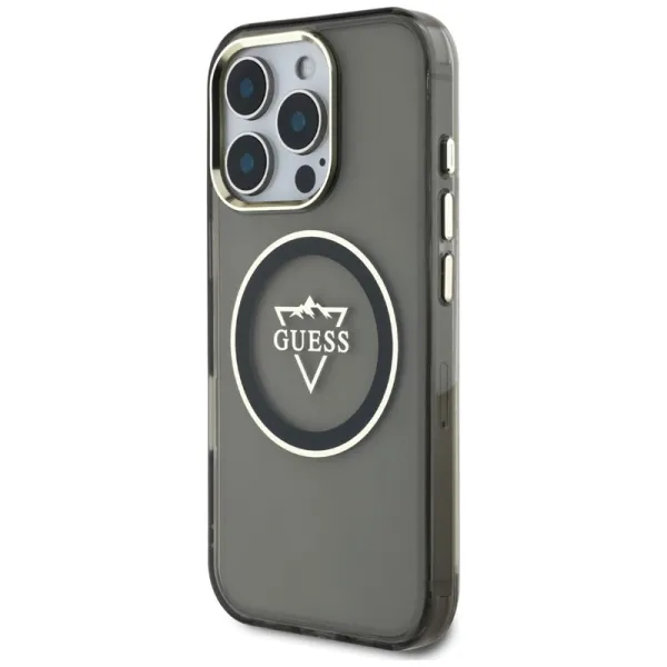 Guess IML Metal Mountain Logo MagSafe - Case for iPhone 16 Pro Max (black)