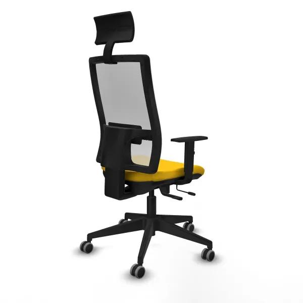 Office Chair with Headrest Piqueras y Crespo 1D066G1 Yellow