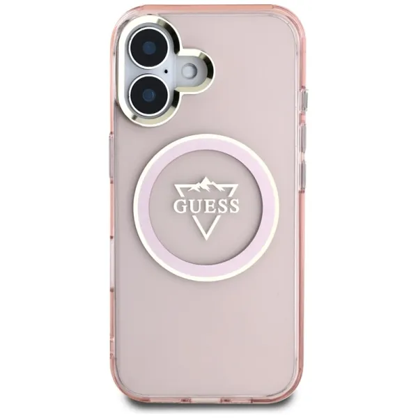 Guess IML Metal Mountain Logo MagSafe - Case for iPhone 16 (pink)