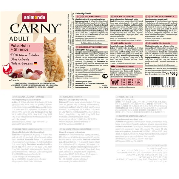 Cat food Animonda Carny Chicken Turkey 400 g