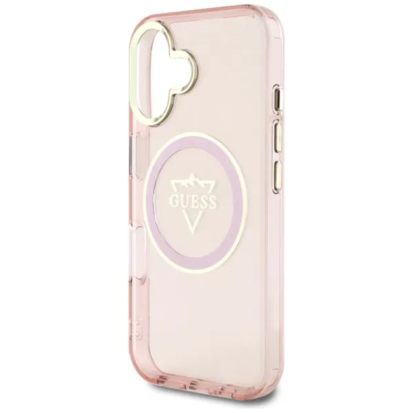 Guess IML Metal Mountain Logo MagSafe - Case for iPhone 16 (pink)
