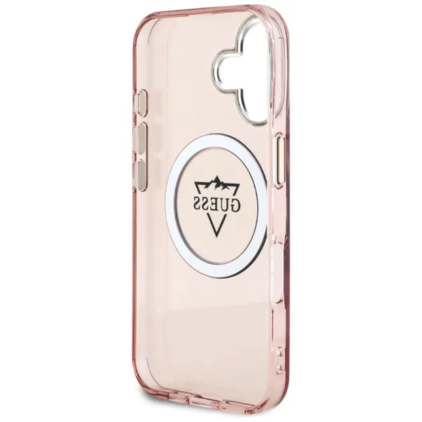 Guess IML Metal Mountain Logo MagSafe - Case for iPhone 16 (pink)
