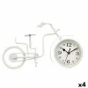 Table clock Bicycle White Metal 33 x 21 x 4 cm (4 Units)