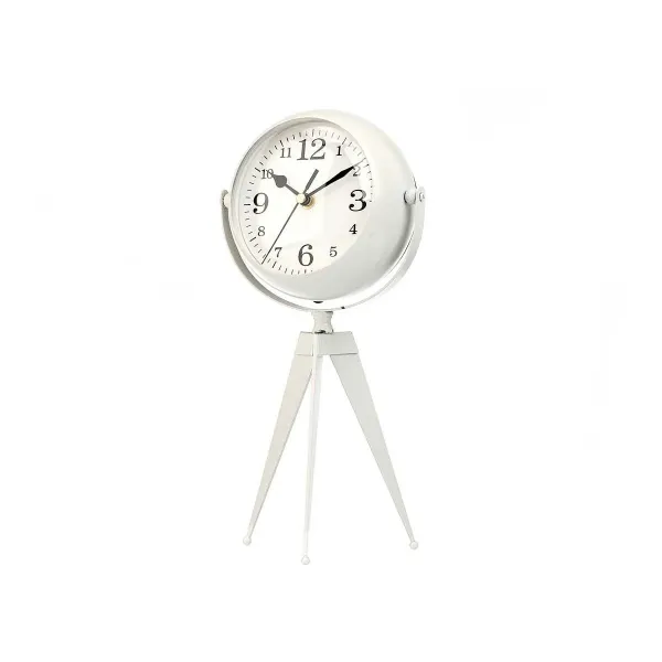 Table clock Tripod White Metal 14 x 30 x 11 cm (4 Units)