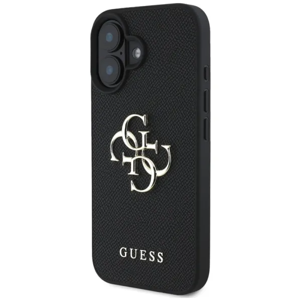 Guess Grained Big 4G Logo Small Classic Logo - Case for iPhone 16 (black)