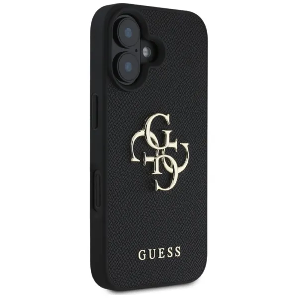 Guess Grained Big 4G Logo Small Classic Logo - Case for iPhone 16 (black)