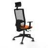 Office Chair with Headrest Piqueras y Crespo 1D066G1 Orange