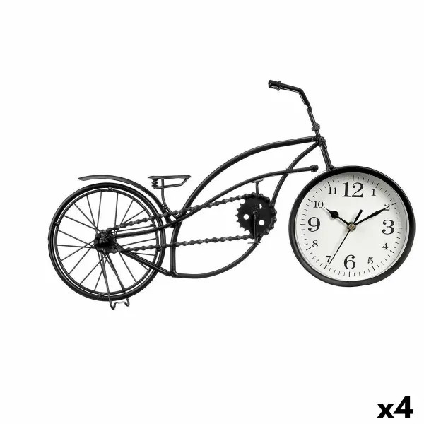 Table clock Bicycle Black Metal 42 x 24 x 10 cm (4 Units)