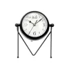 Table clock Black Metal 18 x 21 x 12 cm (4 Units)