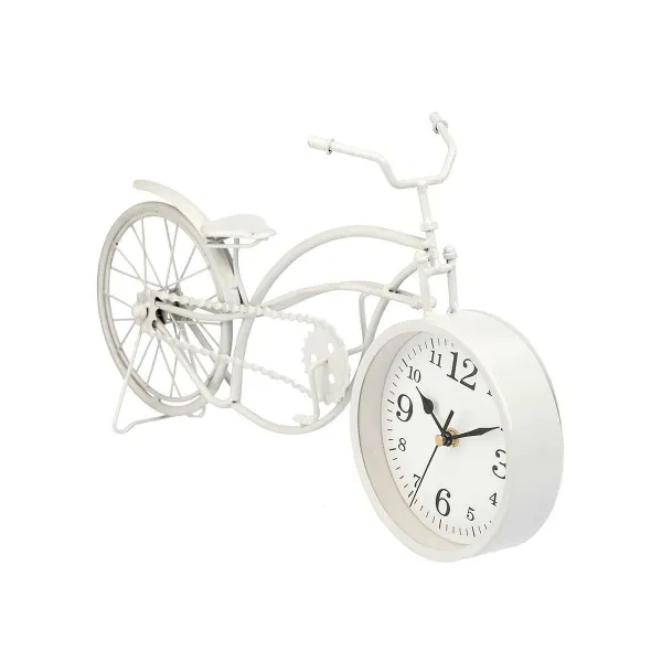 Table clock Bicycle White Metal 42 x 24 x 10 cm (4 Units)