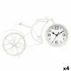 Table clock Bicycle White Metal 40 x 19,5 x 7 cm (4 Units)