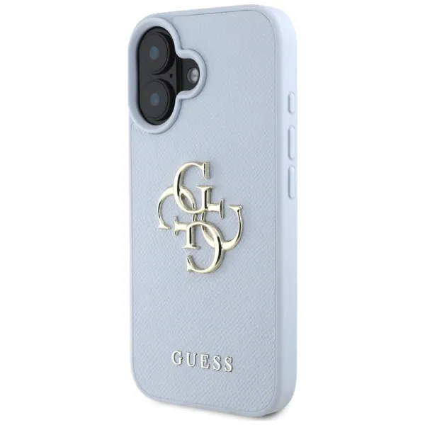 Guess Grained Big 4G Logo Small Classic Logo - Case for iPhone 16 (blue)