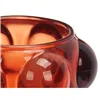 Candleholder Microbeads Orange Crystal 8,4 x 9 x 8,4 cm (12 Units)