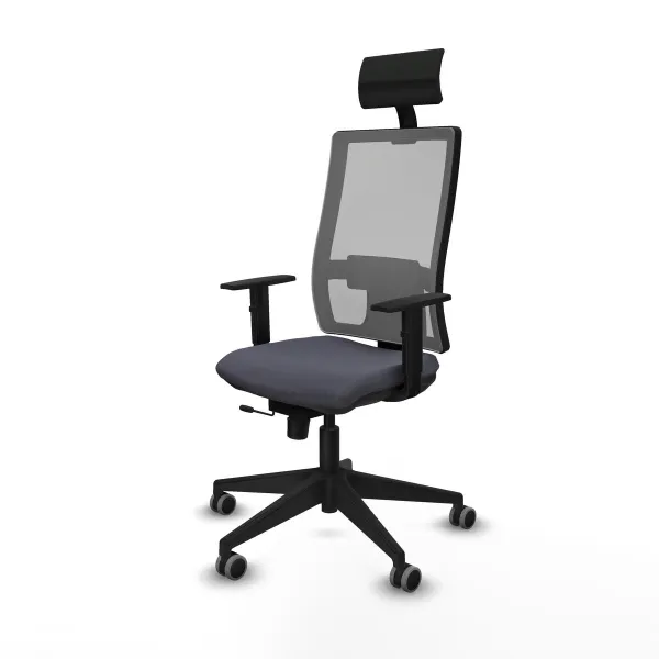 Office Chair with Headrest Piqueras y Crespo 1D066G1 Dark grey