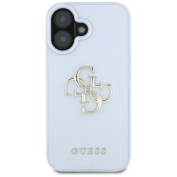 Guess Grained Big 4G Logo Small Classic Logo - Case for iPhone 16 (blue)
