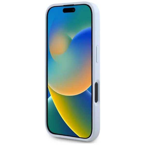 Guess Grained Big 4G Logo Small Classic Logo - Case for iPhone 16 (blue)