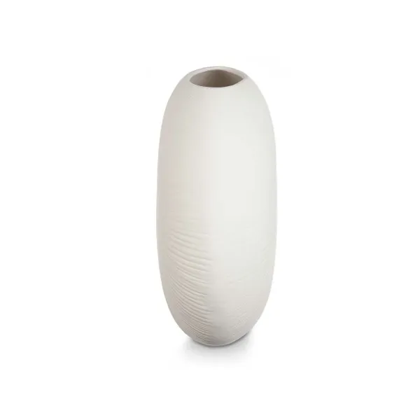 Vase Circular White Ceramic 40 x 34,5 x 16 cm (2 Units)