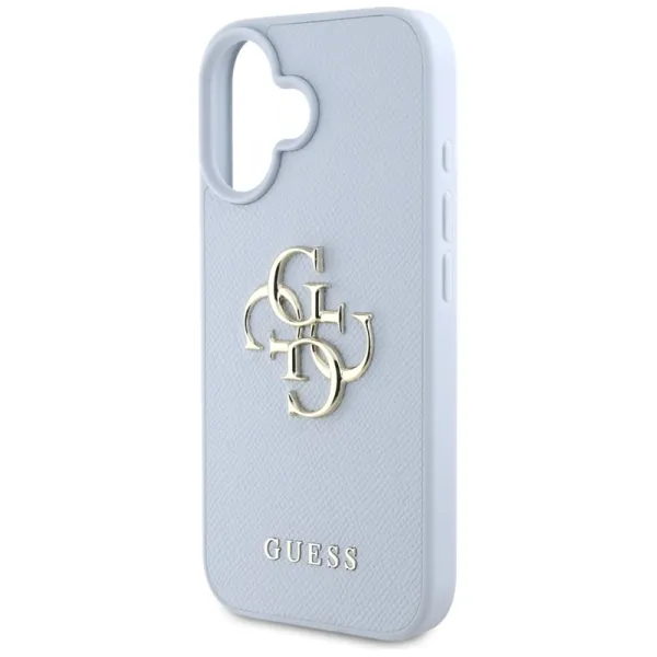 Guess Grained Big 4G Logo Small Classic Logo - Case for iPhone 16 (blue)